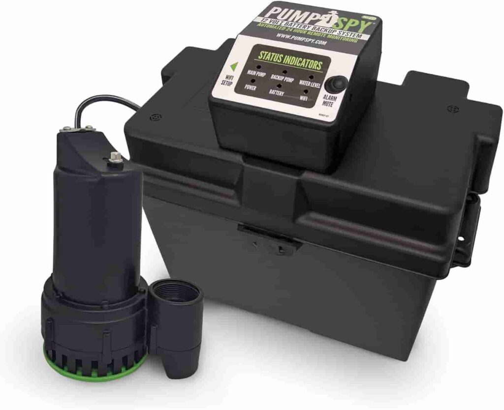 PumpSpy PS2000 WiFi Battery Backup Sump Pump System-min